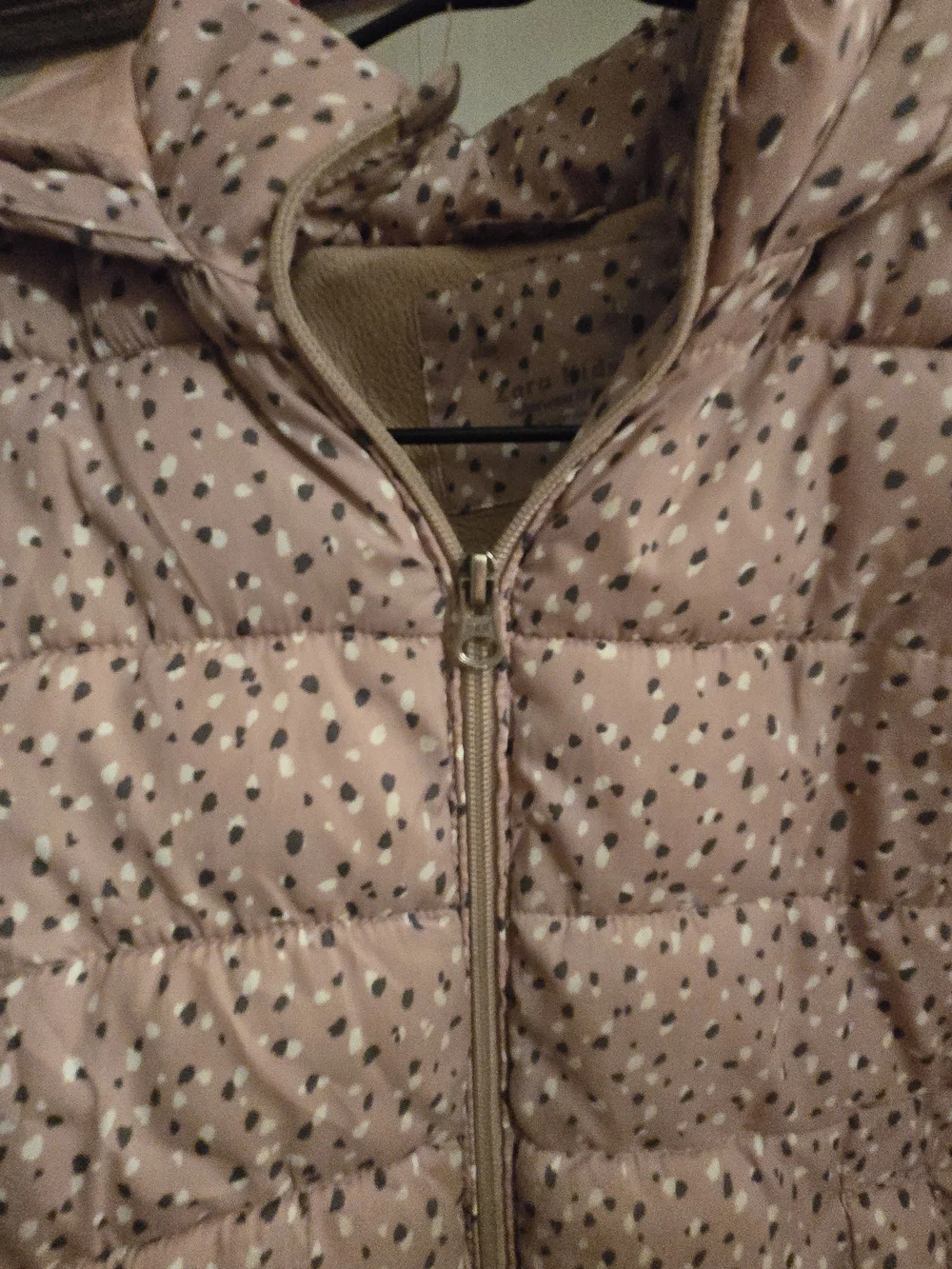Girls' Hooded Pink Dot-Print Puffer Jacket